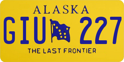 AK license plate GIU227