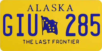 AK license plate GIU285