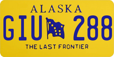AK license plate GIU288