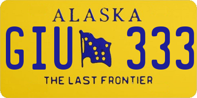 AK license plate GIU333