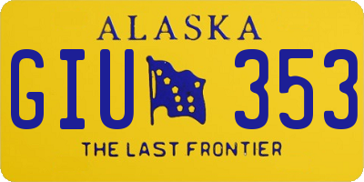 AK license plate GIU353