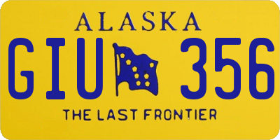 AK license plate GIU356