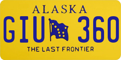 AK license plate GIU360