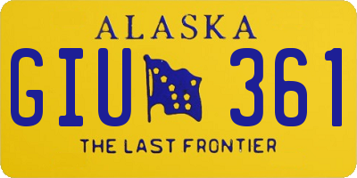 AK license plate GIU361