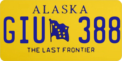 AK license plate GIU388