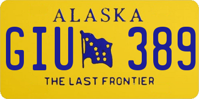 AK license plate GIU389
