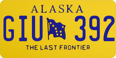 AK license plate GIU392