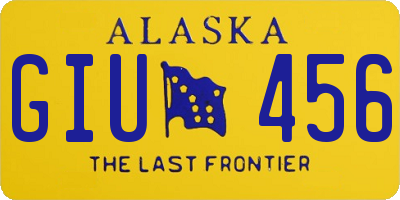 AK license plate GIU456