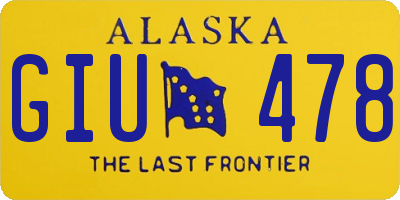 AK license plate GIU478