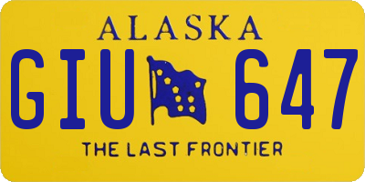 AK license plate GIU647