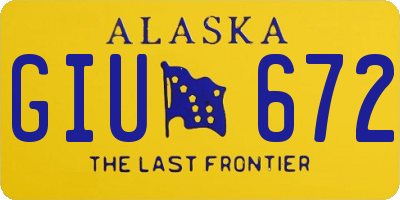 AK license plate GIU672