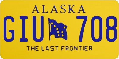 AK license plate GIU708