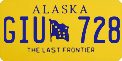AK license plate GIU728