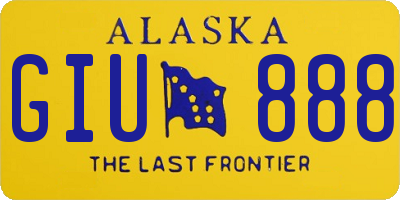 AK license plate GIU888