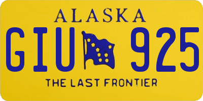 AK license plate GIU925