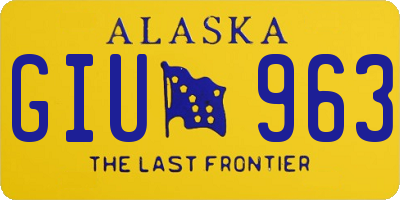 AK license plate GIU963