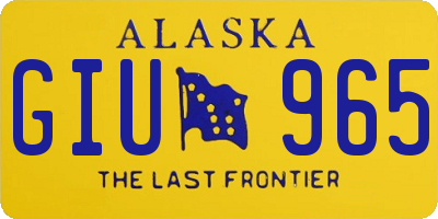 AK license plate GIU965