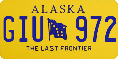 AK license plate GIU972