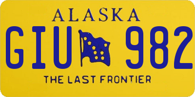AK license plate GIU982