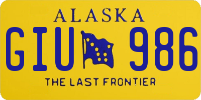 AK license plate GIU986