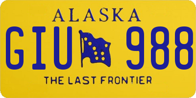 AK license plate GIU988