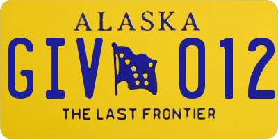 AK license plate GIV012