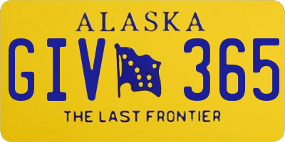 AK license plate GIV365