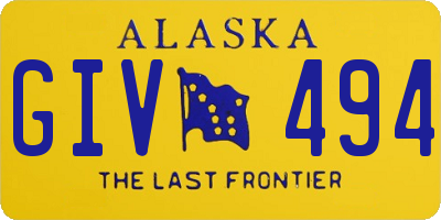 AK license plate GIV494