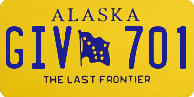 AK license plate GIV701