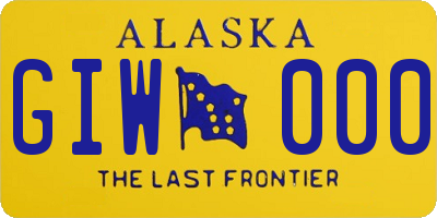 AK license plate GIW000