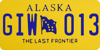 AK license plate GIW013