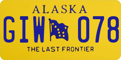 AK license plate GIW078