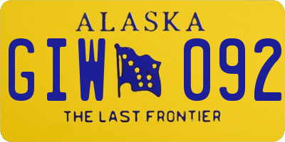 AK license plate GIW092