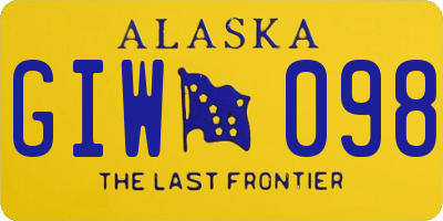 AK license plate GIW098