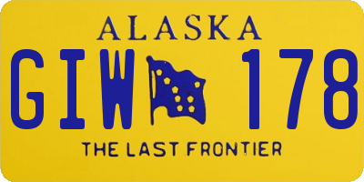 AK license plate GIW178