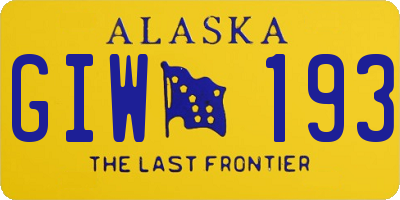 AK license plate GIW193