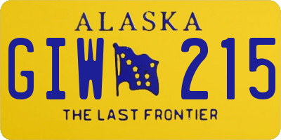 AK license plate GIW215