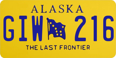 AK license plate GIW216