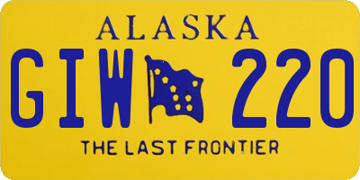 AK license plate GIW220