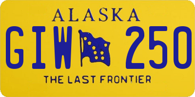 AK license plate GIW250
