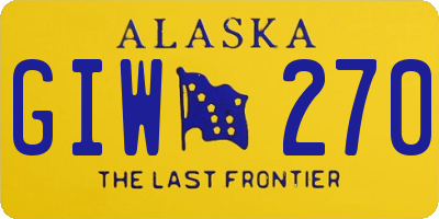 AK license plate GIW270