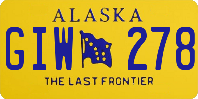 AK license plate GIW278
