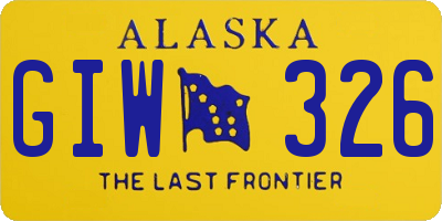 AK license plate GIW326