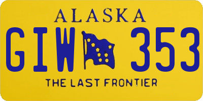 AK license plate GIW353