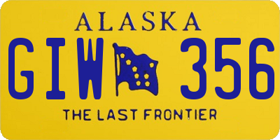 AK license plate GIW356