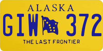 AK license plate GIW372