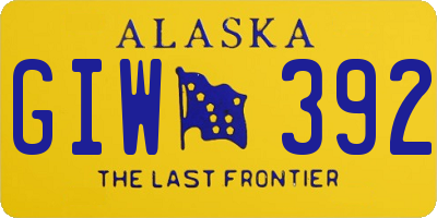 AK license plate GIW392