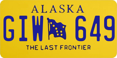 AK license plate GIW649