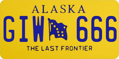 AK license plate GIW666