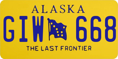 AK license plate GIW668